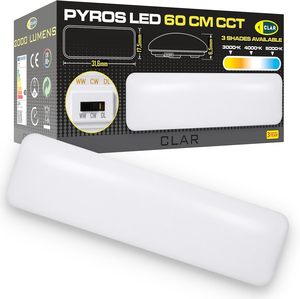 Lampada a Induzione Rettangolare da 24W, Plafoniera con 3 Temperature di Colore Selezionabili (3000K, 4000K, 6000K), Lampada da Soffitto in Alluminio per Interni a Montaggio Superficiale, Certificata SAA - Product Image 1