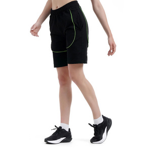 Short femme polaire cordon taille casual Jogging course 100% coton short de survêtement pour dames Logo personnalisé conception couleur noire - Product Image 1