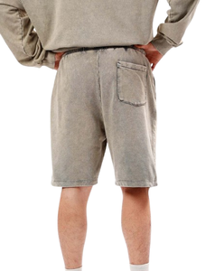 Custom Logo <b>Zip</b> Up Hoodie And <b>Shorts</b> Set Jogger 2 Pieces Set 100% Cotton French Terry Oversize Acid Wash Tracksuit for <b>Men</b> - Product Image 3