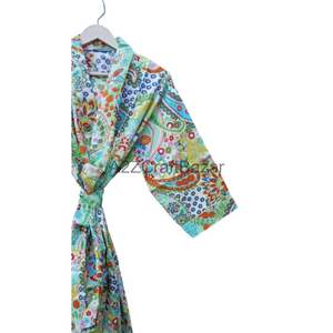 Kimono en coton de haute qualité, vêtements de nuit avec motif floral, cadeau de la fête des mères, fabrication en gros, logo avant à bas prix - Product Image 3
