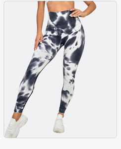 Conjuntos de Yoga sin costuras para mujer, conjunto de ropa de gimnasio con tinte de corbata, mallas de cintura alta para entrenamiento, mallas deportivas con tinte deportivo para mujer - Product Image 1