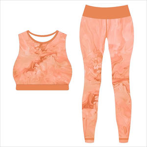 Seamless Yoga Bra and Gym sublimation Leggings Two Pieces Set custom high waist <b>Skort</b> Red yoga leggings set for <b>women</b> - Product Image 1