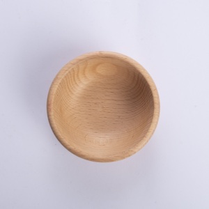 Premium 10cm Beech Wood <b>Mini</b> Bowl - Solid Wood Tableware for Sauces & Spices - Product Image 2
