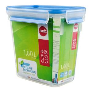 Recipiente para Alimentos Emsa de 1.6 Litros, Azul y Transparente, con Cierre de Clip para Almacenamiento y Organización, Modelo 508543 - Product Image 1