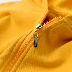 Sweats à capuche tricotés en coton biologique personnalisés pour petites filles Sweat à capuche éponge pour enfants Sweats à capuche zippés à manches longues pour bébé garçon mignon - Product Image 3