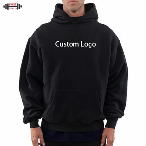 Baggy 100% coton polaire hiver pull à capuche Streetwear poids lourd surdimensionné goutte épaule broderie Logo personnalisé 300gsm - Product Image 3