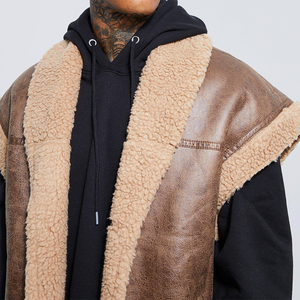 Chaleco de piel de oveja auténtica para hombre de calidad superior, chaleco personalizado a prueba de viento con forro de piel de oveja para invierno - Product Image 3