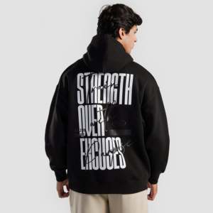 Sudadera con Capucha 100% Algodón, Diseño Sólido, Color Negro, Felpa Francesa con Serigrafía, Lavado Ácido, Estilo Urbano, Etiqueta Personalizada, Talla XXS - Product Image 1
