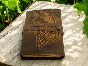 400 páginas-Grimoire Fox diario de cuero en relieve libro de hechizos en blanco de sombras diario de papel Vintage hecho a mano para regalos - Product Image 4