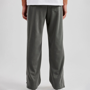 Pantalon de survêtement évasé coupe ample de haute qualité avec passepoil latéral conception Patchwork personnalisée ceinture élastique pantalon pour hommes lavés - Product Image 2