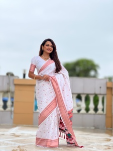 Original Maharashtrian Paithani Sarees Rich Weaved Meenakari Paithani Pallu Rose Gold Zari Woven Border Silk Saree - Product Image 2