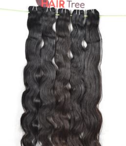 100% vente en gros couleur naturelle noir indien vierge Temple Extensions de cheveux humains bruts Bodywave faisceaux cuticule aligné vagues boucles - Product Image 5