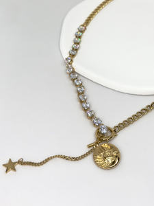 Elegante Collar Minimalista de Acero Inoxidable para Mujer con Cadena de Cuentas y Diseño Clásico de Medallón - Regalo Religioso Perfecto - Product Image 2