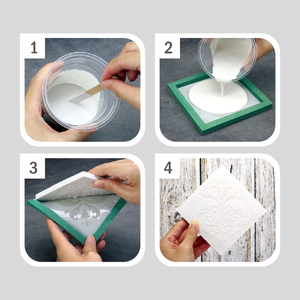 Mediterranean Vintage Cement Tile Crafting Set - Creative 3D Plaster Floral Ornament DIY Material Pack with Quick Mold - Product Image 4