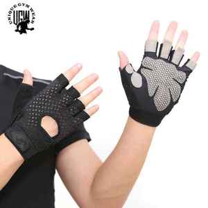 Leather Half Finger <b>Weight</b> Lifting <b>Gloves</b> Non-Slip Palm Adjustable Wrist Strap Breathable Design-Lightweight Unisex Gym <b>Gloves</b> - Product Image 4