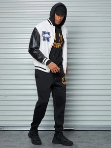 OEM Custom Men's <b>Vintage</b> <b>Varsity</b> <b>Jacket</b> Winter Wool Letterman Baseball <b>Jacket</b> with Embroidered Logo - Product Image 3