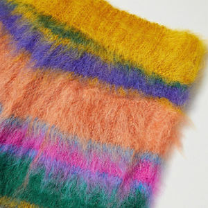 Pantalones cortos con cordón de mezcla de Mohair a rayas de pierna ancha multicolor - Product Image 5