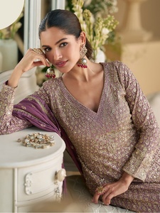 Eid georgette จริงพิเศษกับเลื่อมและเพชรทำงาน salwar สูทผู้หญิงแฟชั่นผู้ผลิตในอัตราที่ต่ำที่สุด - Product Image 2