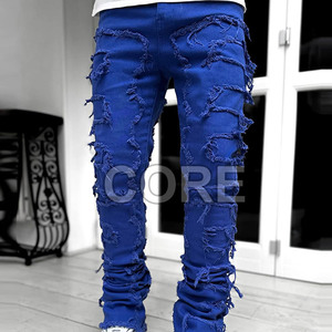 Venta al por mayor de los hombres pantalones apilados Top Trending Mejor Material hecho de los hombres pantalones apilados pantalones de los hombres lavados - Product Image 3