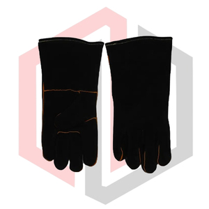 Gants de soudage en cuir résistant à la chaleur et au feu TIG/MIG Paume renforcée Antistatique Résistant aux déchirures 11 oz 14 pouces Sans silicone - Product Image 5