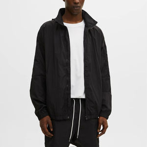 Conjunto Corto Unisex de Otoño al por Mayor, Chaqueta Corta con Cremallera para Hombre, 100% Algodón Ecológico, Cortavientos, Diseño Sólido, Color Combinado - Product Image 5