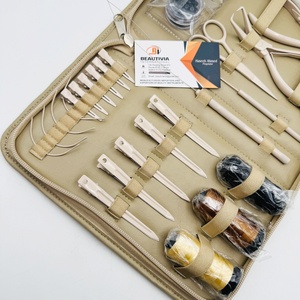 Best Selling Beige Tools Hair Extension Set with Beige Case and Private Label Micro link and Removal Pliers ,Clips <b>Bead</b> & <b>Thread</b> - Product Image 4