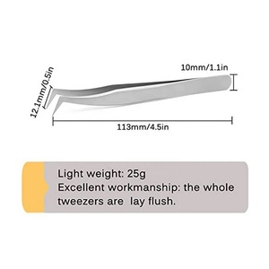Pinzas de extensión de pestañas profesionales de acero inoxidable de alta calidad punta puntiaguda para pestañas de volumen - Product Image 5