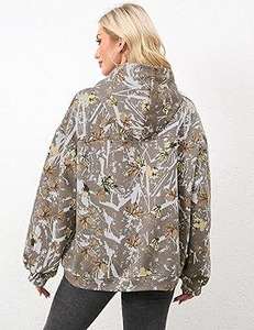 Gran oferta, Sudadera con capucha de camuflaje para mujer, sudadera de gran tamaño, estampado de hojas de arce, sudaderas con capucha de manga larga con bolsillo, otoño informal - Product Image 2