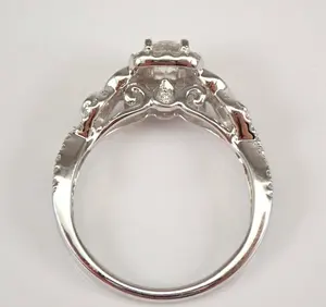 Impresionante corte redondo Moissanite Diamond Wedding Anniversary Fancy Ring 925 Silver - Product Image 2