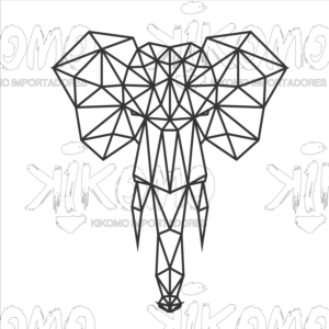 Image décorative d'éléphant géométrique en MDF noir - Product Image 4