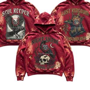 Sudadera con Capucha Gris Degradado Lavado Vintage, Detalle de Costura Expuesta, Estilo Urbano Holgado, Sudadera con Capucha para Hombre - Product Image 2