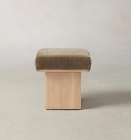 Chaises de salon nordiques modernes en velours de frêne de haute qualité pouf d'accent tabouret de luxe pour le salon