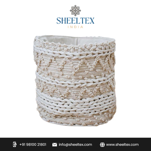 Home Decor <b>Baskets</b> Handwoven Cotton <b>Plant</b> <b>Basket</b> <b>for</b> Indoor Outdoor - Product Image 2