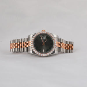 Diamant de laboratoire de luxe personnalisé cadran noir forme ronde seulement lunette automatique montre-bracelet de luxe à l'usure classique - Product Image 1