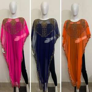 Robe longue élégante pour femmes pour soirée cocktails broderie à la main perles filet doux tissu droit ODM offre à durée limitée - Product Image 4