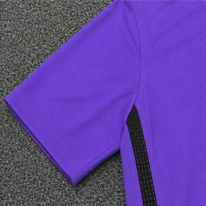 เสื้อโปโลแขนสั้นผู้ชาย สีม่วง สีพื้น ผ้าถัก แห้งเร็ว ความยาวปกติ - Product Image 4