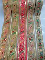 Ruban de dentelle en tulle polyester/paillettes Kushang Textile, broderie florale indienne, couleur et taille personnalisables disponibles
