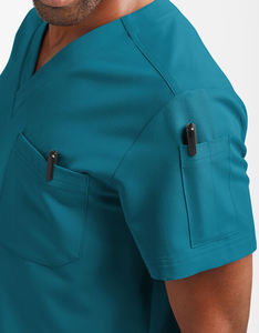 Tenues d'hôpital unisexes en tissu peigné, hauts de blouse à manches courtes, haute qualité, couleur et logo personnalisés, détection des aiguilles - Product Image 4