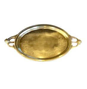 Bandeja de servicio de latón para restaurante, bandeja de Decoración de mesa, bandeja de latón macizo de gran tamaño hecha a mano, pulido alto - Product Image 2