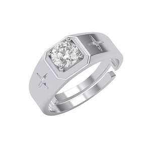 NOVAMART Fine Buy Premium 925 Pure Sterling <b>Silver</b> <b>Rings</b> for <b>Men</b> Trendy Design Resizable Adjustable Size Engagement Anniversary - Product Image 1