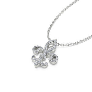 สร้อยคอเงินแท้ประดับมุกและเพชรโมอิสซาไนต์รูปดอกลิลลี่ - Product Image 3