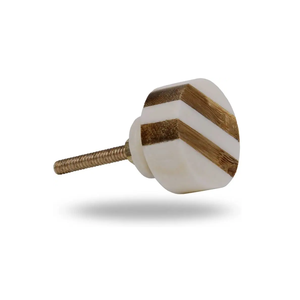 Bouton de meuble en os incrusté antique hautement fini, artisanal, vintage, quincaillerie de meubles - Product Image 1