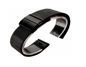 Bracelet de montre unisexe WD006 en métal, 18-24 mm, souple, réglable, respirant, en acier inoxydable noir, résistant à l'eau, 27 cm, pour montres intelligentes - Product Image 5