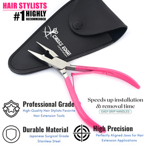 Pince à sertir professionnelle en acier inoxydable microbilles ensemble Extension de cheveux Salon Micro anneau lien pince à sertir outils d'extension de cheveux - Product Image 5