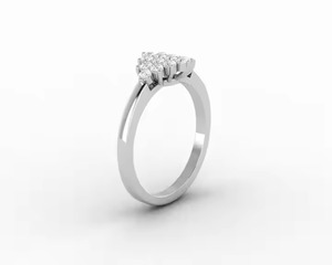 Anillo de bodas y compromiso de diamantes cultivados en laboratorio de oro de 14 quilates, regalo de aniversario nupcial minimalista, anillo de bodas de diamantes de racimo - Product Image 5