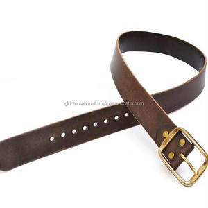 Ceinture décontractée en cuir de vachette marron pleine fleur pour hommes avec boucle en laiton massif Antique robuste ceinture pour hommes 1.5 de large - Product Image 3