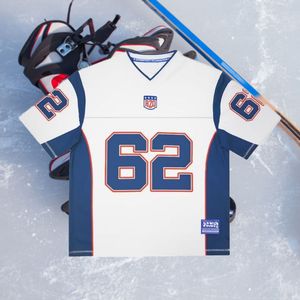 Costume de hockey sur glace pour hommes décontracté confort à manches courtes sport ample impression numérique 3D t-shirt à col en v - Product Image 1