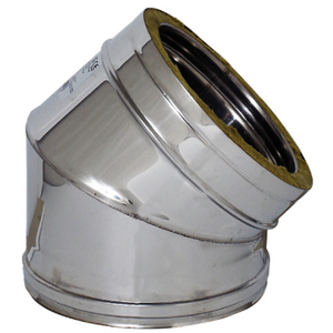 Gomito a doppia parete da 90 cm per stufa, interno/esterno. 8/13 - Product Image 1