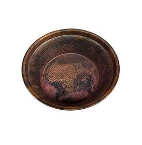Antique Finish Copper Round Feet <b>Bath</b> Soak Tub Massage Bowl <b>Portable</b> Sustainable Copper Massage Spa Centre Pedicure herbal Bowl - Product Image 1