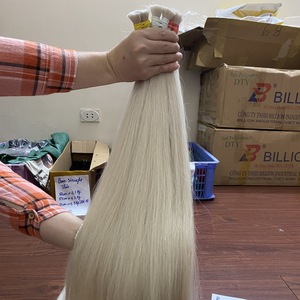 Gran oferta de cabello virgen liso de Rusia, cabello humano Rubio ruso crudo, paquetes a granel, cabello humano 100%, color rubio - Product Image 5